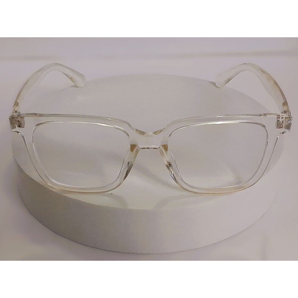 Firmoo Trendy Oversized Square Crystal Clear 53-19-149 Eyeglasses Frames